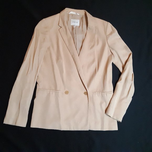 Aritzia Babaton Blazer Button Jacket Blush Pink Peach Beige Color Size 2 EUC